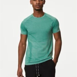 Men's Aqua Green Metal Vent Tech V-Neck (Small)